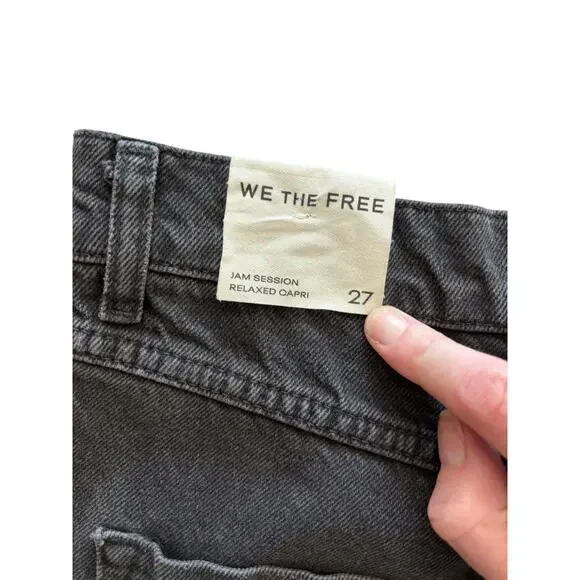 WE THE FREE FREE PEOPLE JAM SESSION RELAXED CAPRI NWT SIZE 27 ROCKSTEADY BLACK - Picture 8 of 10